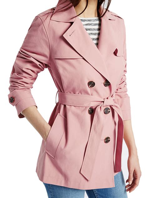 marks and spencer mand5 blush pink belted trench coat with stormwear size 6 to 22