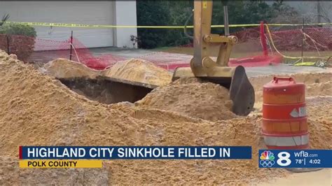 Polk County Sinkhole Filled In Neighbors Wary But Not Worried Youtube