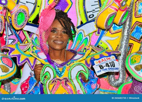 Woman In A Traditional Costume During A Junkanoo Parade In The Bahamas Editorial Image Image