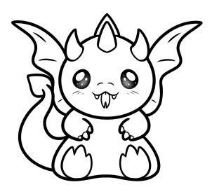 Cute kawaii coloring pages will appeal to children of any age. Chibi Dragon Drawing | Free download on ClipArtMag