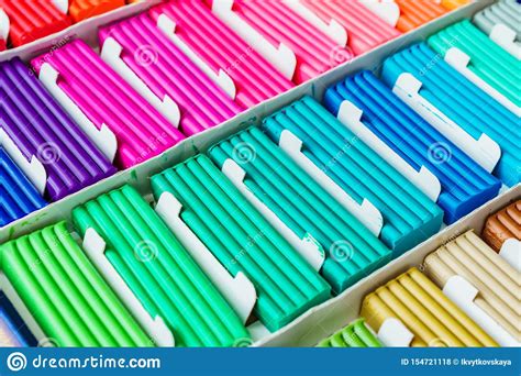 Rainbow Colors Of Modeling Clay Multicolored Plasticine Bars Ina Box