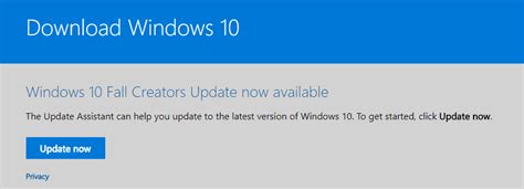 Windows 10 Upgrade Advisor Install Fall Creators Update Widget Box
