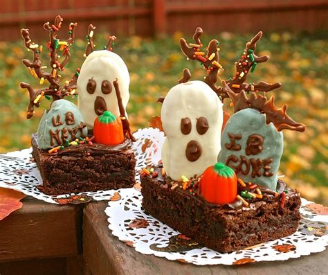 Halloween Ghosts In The Graveyard Brownie Treats Wildflours Cottage