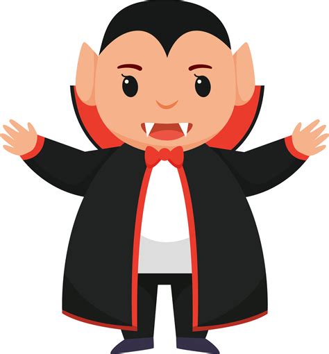 Halloween Character Kid Cartoon In Halloween Vampire Costume 21594277 Png