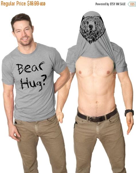 items similar to jan blowout 50 off mens ask me for a bear hug flip t shirt funny shirt
