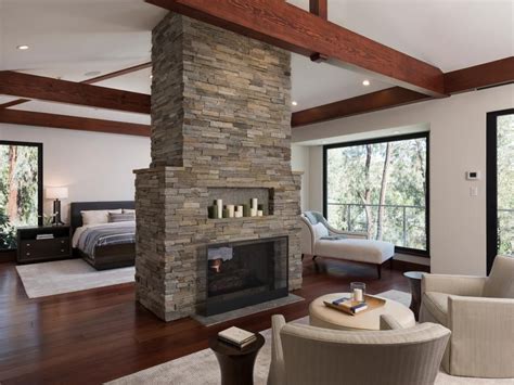 Rooms Viewer Elegant Master Bedroom Fireplace Design Two Sided