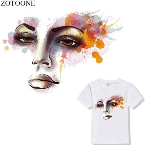 Zotoone Beauty Girl Iron On Transfers Patches For Clothing Embroidered Applique Diy Heat