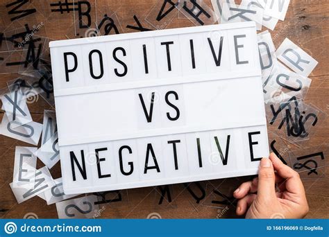 Positive Vs Negative Stock Image Image Of Design Cons 166196069