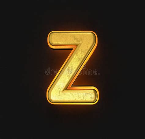 Aged Gold Metallic Alphabet With Yellow Outline And Backlight Letter