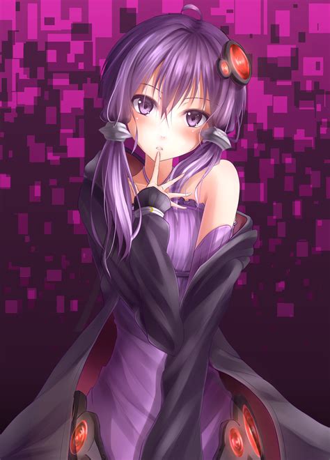 Smiling Anime Girl Purple Hair