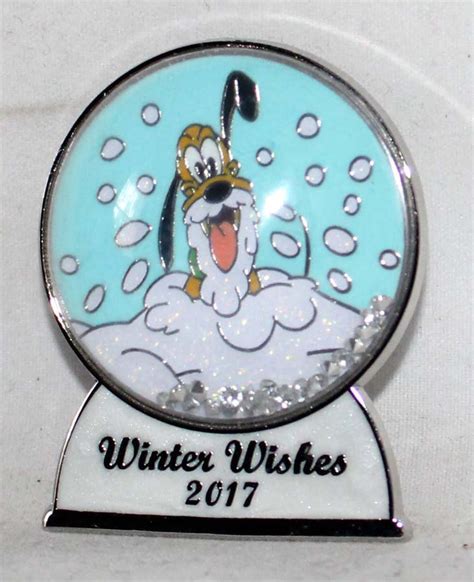 disney winter wishes 2017 snow globe pin pluto limited edition 5000