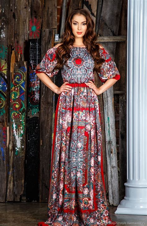 Купить Авторское платье в Русском стиле Русский стиль Бохо стиль