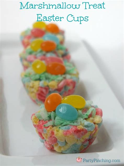 Here's a collection of 20 fun easter treat ideas that will give you and your kids hours of fun + and give your spring or easter gathering a fun touch. Marshmallow Treat Easter Cups, best Easter dessert recipe ...