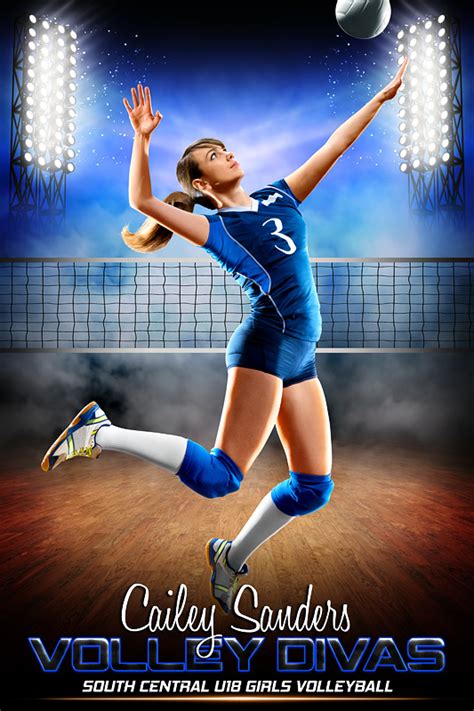 Player Banner Sports Photo Template Prime Time Volleyball