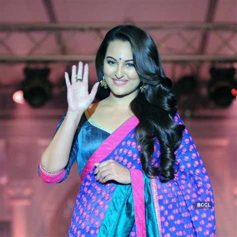 Saree Clad Actress Sonakshi Sinha Seen During A Fashion Show Hosted By Rajguru Sarees In Bangalore