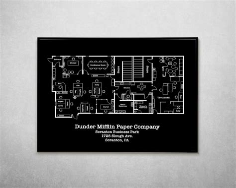 Dunder Mifflin Floor Plan The Office Show The Office Print Map Of