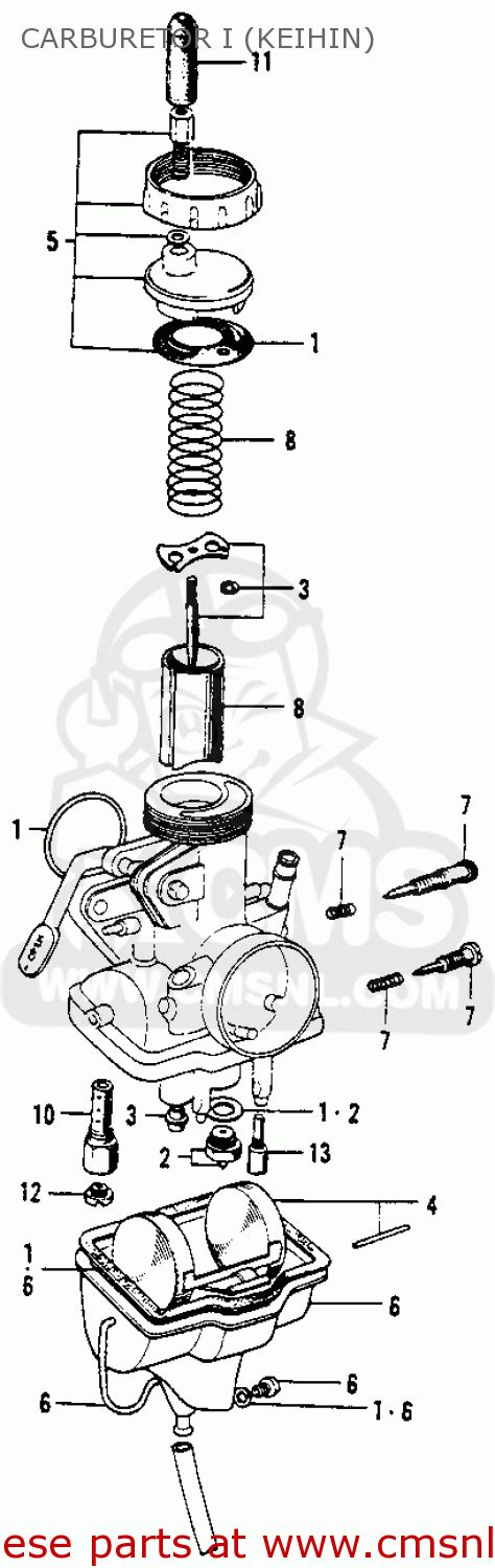 Us 5 0 motorcycle keihin carburetor jet needle jn and needle jet nj kit for deli keihin gy6. Honda S90 Super 90 1964 (u.s.a.) Carburetor I (keihin ...