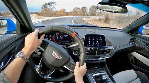 2022 Cadillac Ct4 V Blackwing Manual Pov Driving Impressions Youtube