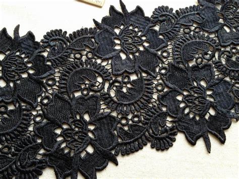 Wide Black Venise Lace Trim Guipure Lace Wedding Fabric Etsy In 2020