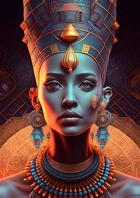 pin by aicha benchikh on portrait and art digital 🎨 ️ in 2023 egyptian goddess art nefertiti