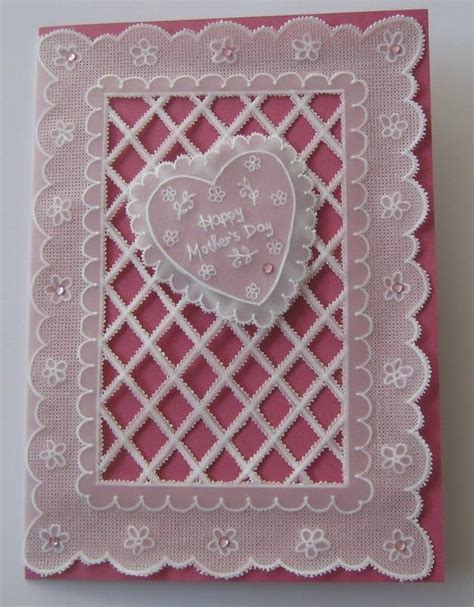 These are just fabulous for mothering sunday! Parchment craft Mother's Day card. Pergamano, paper lace ...