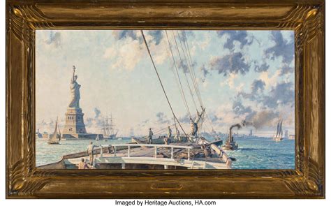 Sold Price John Stobart Americanbritish B 1929 Statue Of Liberty