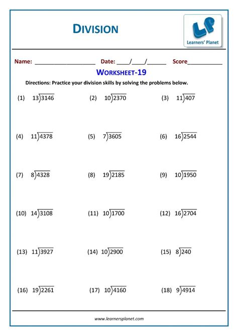 worksheet math division grade 3 5 free math worksheets