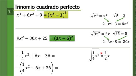 Factorización Trinomio Cuadrado Perfecto Cuatrinomio Cubo Perfecto Y