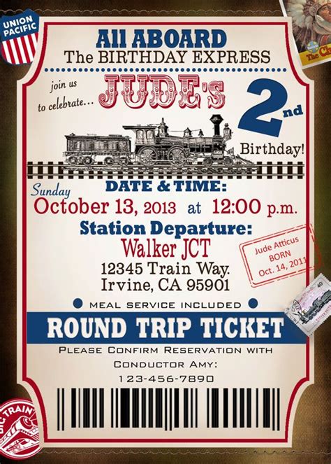 Vintage Train Ticket Invitation By Lilbeansprout On Etsy Vintage