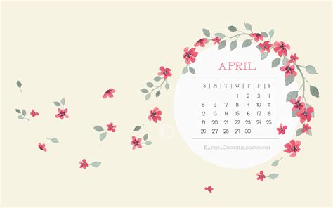 Katrina April Desktop Calendar 2015
