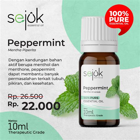 Jual Sejuk Peppermint Essential Oil Minyak Aromaterapi Pure