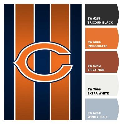 Paint Colors From Chip It By Sherwin Williams Chicago Bears Chicago Bears Man Cave Chicago