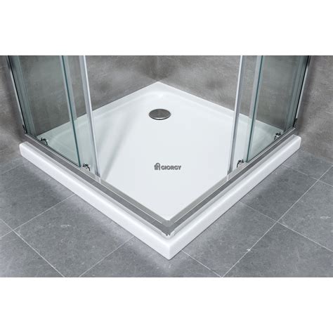 Cabina semicircolare formata da quattro ante, di cui due fisse laterali e due scorrevoli centrali. Perfetto Cabina Doccia 70 90 - Cabina It