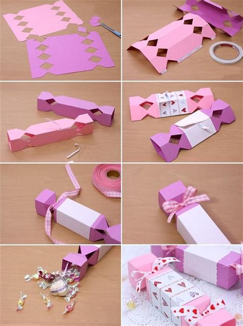 The Steps To Make An Origami Box With Paper And Ribbon On It Including