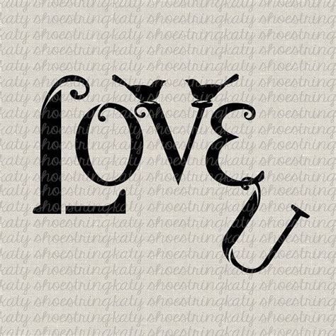 Instant Download Love You Love Birds Printable Transfer Image For