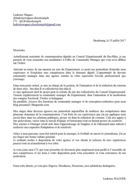 Lettre De Motivation Générale  Lucila Miller Exemple de Lettre