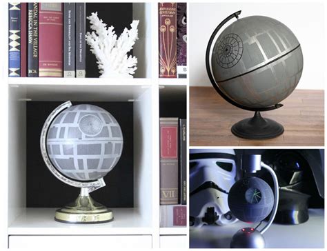 A steel gray shag rug adds just enough warmth to the room to keep it from being too stark. Everyone should have a DIY Death Star Globe - Our Nerd Home