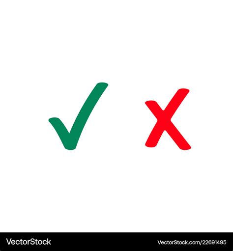 Check Mark Icons Green Tick Symbol And Red X Royalty Free Stock The