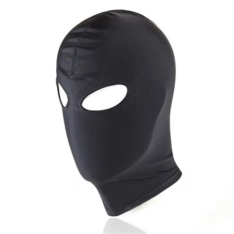 fetish mask men sexy latex hood black mask open mouth eye bondage headgear cosplay slave sex