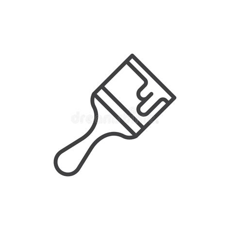 Paint Brush Line Icon Outline Vector Sign Linear Style Pictogram