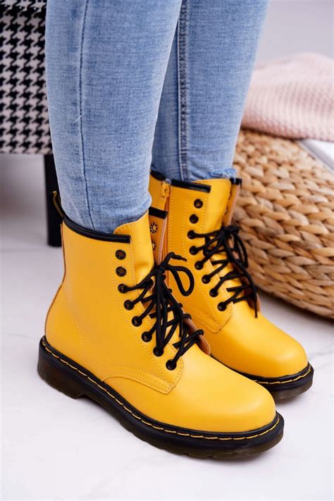 Womens Flat Hiking Boots Yellow Gangsta Cheap And Fashionable Shoes