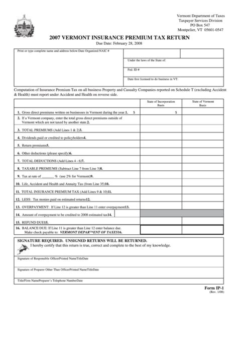 We did not find results for: Form Ip-1 - Insurance Premium Tax Return - 2007 printable pdf download