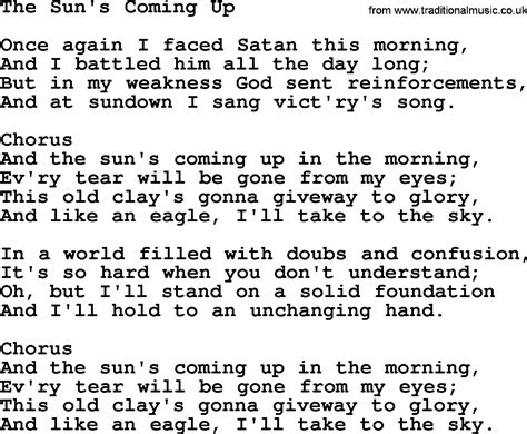Baptist Hymnal Christian Song The Suns Coming Up Lyrics With Pdf