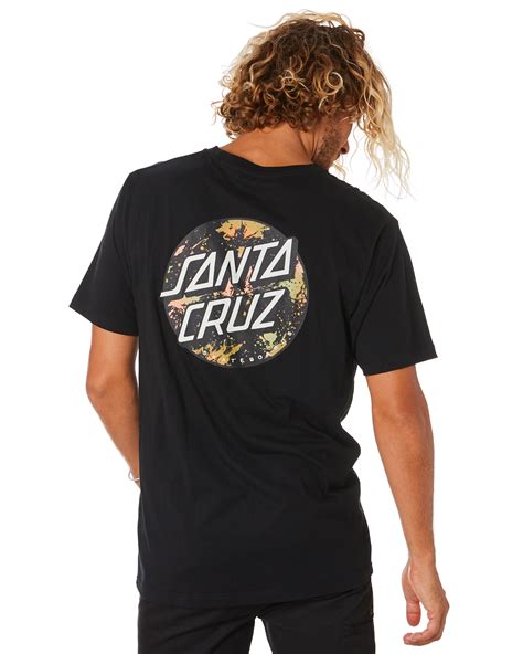 Santa Cruz Dot Splatter Mens Tee Black Surfstitch