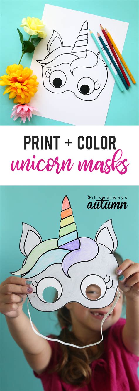 Unicorn Mask Crafts For Kids Printable