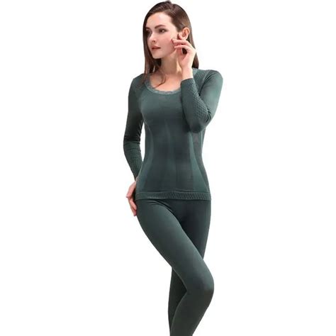 thermal underwear sets 2016 new winter women modal long johns seamless top and pant suit sexy