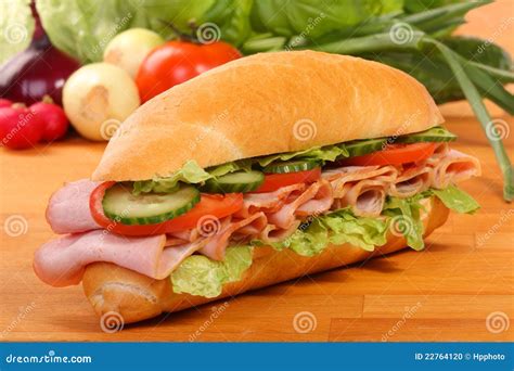 Delicious Ham Cheese And Salad Sandwiches Stock Photo Image 22764120