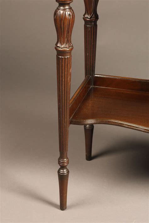 Antique English mahogany chair side book stand made in mahogany.