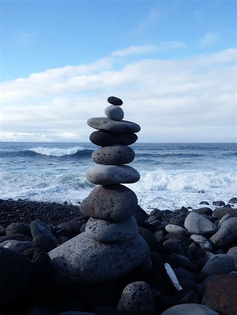Hd Wallpaper Stone Tower Balance Recovery Relaxation Beach Stones