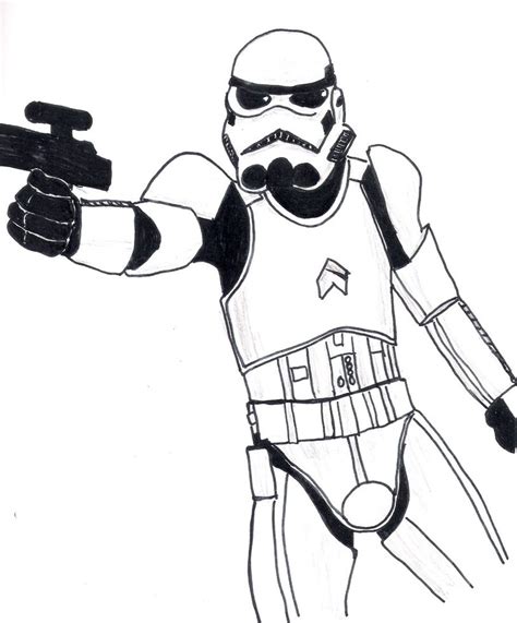 Stormtroopers, nicknamed bucketheads and—after the battle of endor—remnant stormtroopers, were the elite shock troops of the galactic empire. Stormtrooper Line Drawing at GetDrawings | Free download